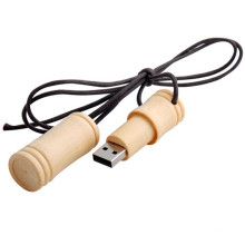 Forma de madera de madera flash drive con cadena (ew010)